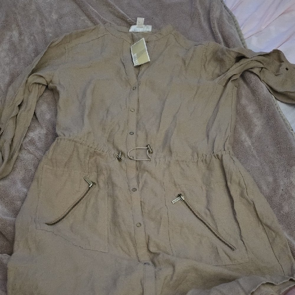 MICHAEL Michael Kors Tan Button-Up Dress